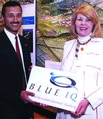 Blue IQ CEO, Pradeep Maharaj and Reed Exhibitions SA MD, Jo Melville, after signing a partnership agreement for the Blue IQ Smart Industry Expo
